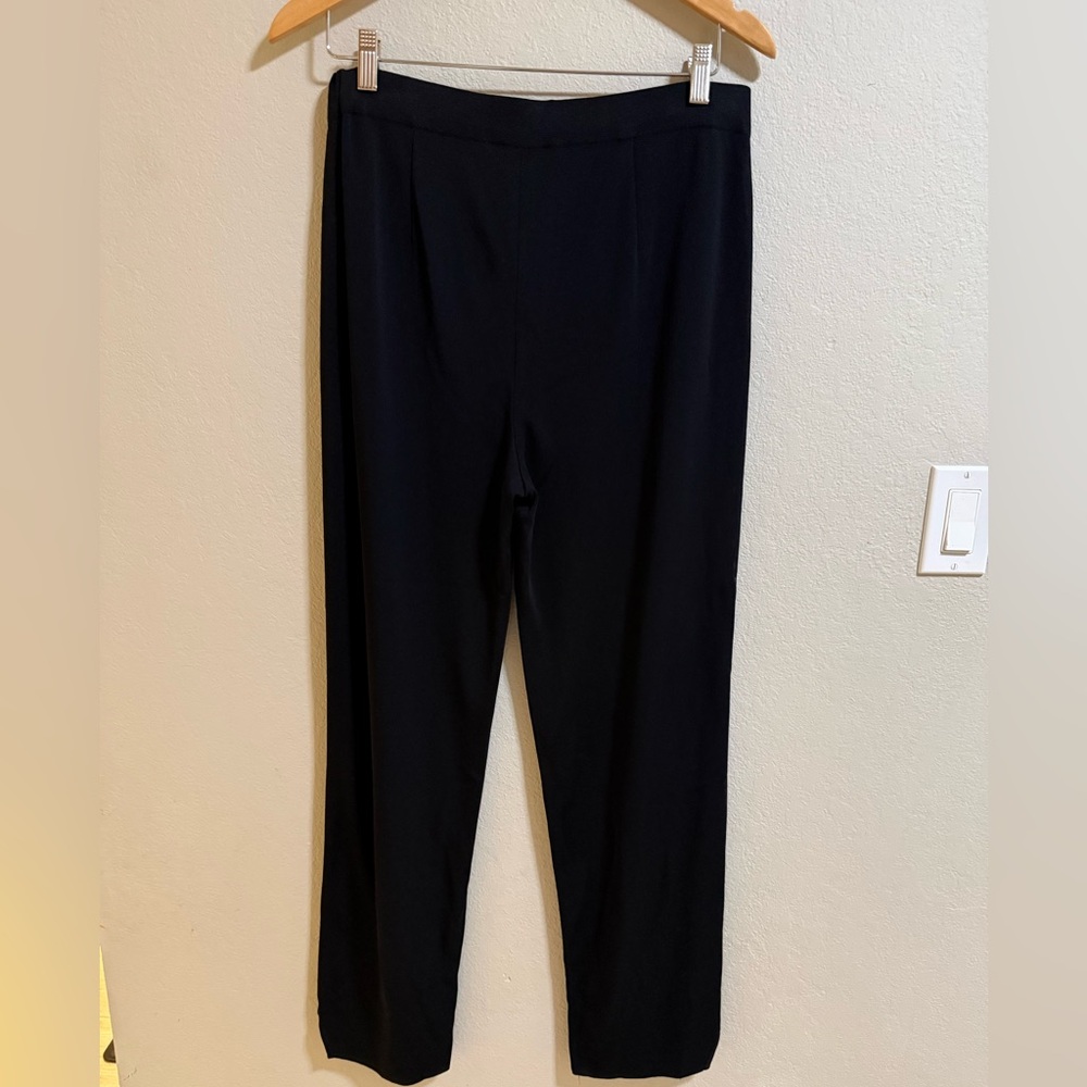 Misook Black Pull On Dress Pants Women’s Large Straight Leg - Picture 4 of 4